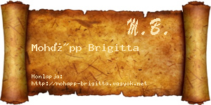 Mohápp Brigitta névjegykártya